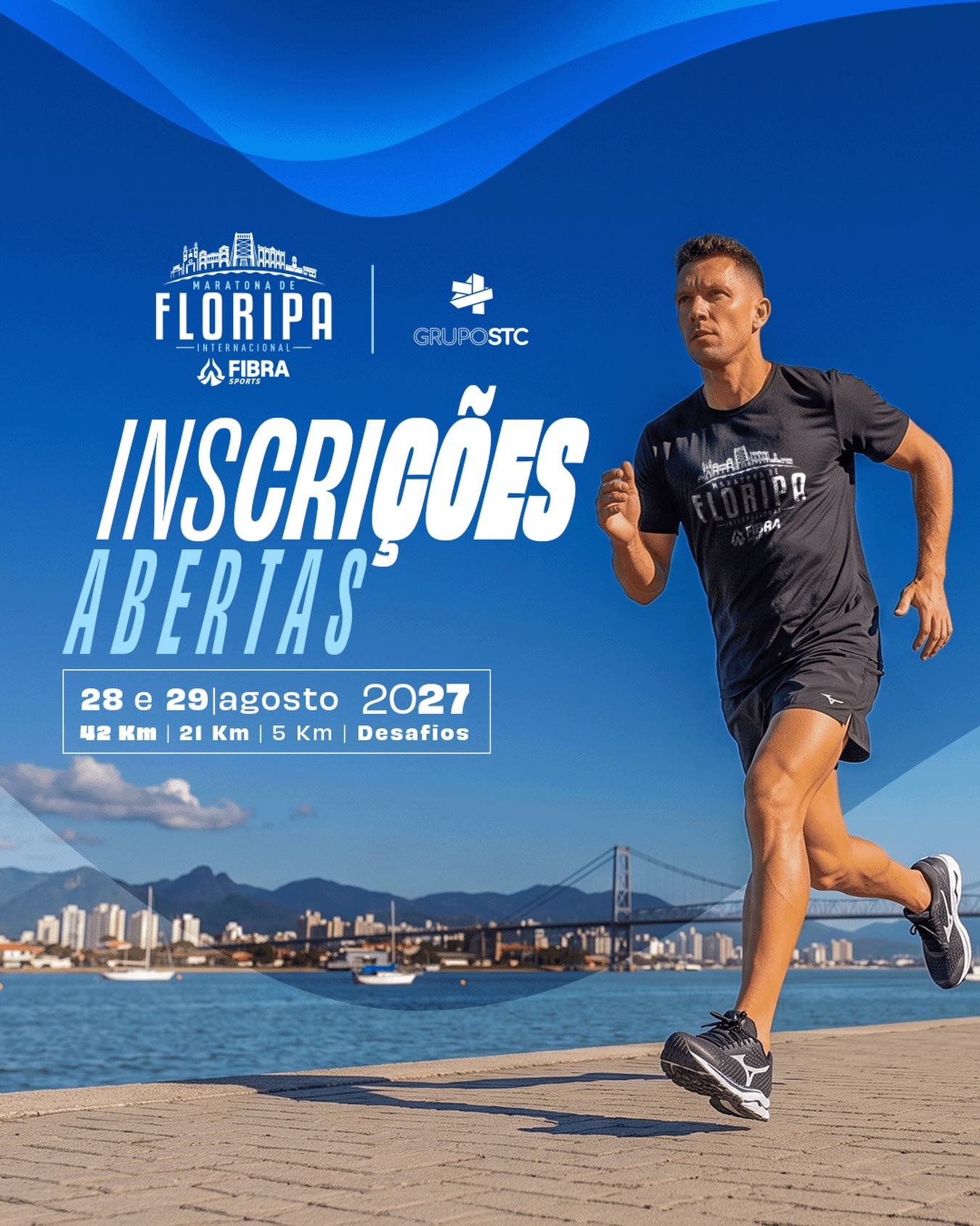 Inscrições abertas para a Maratona Internacional de Floripa 2027, nos dias 28 e 29 de agosto