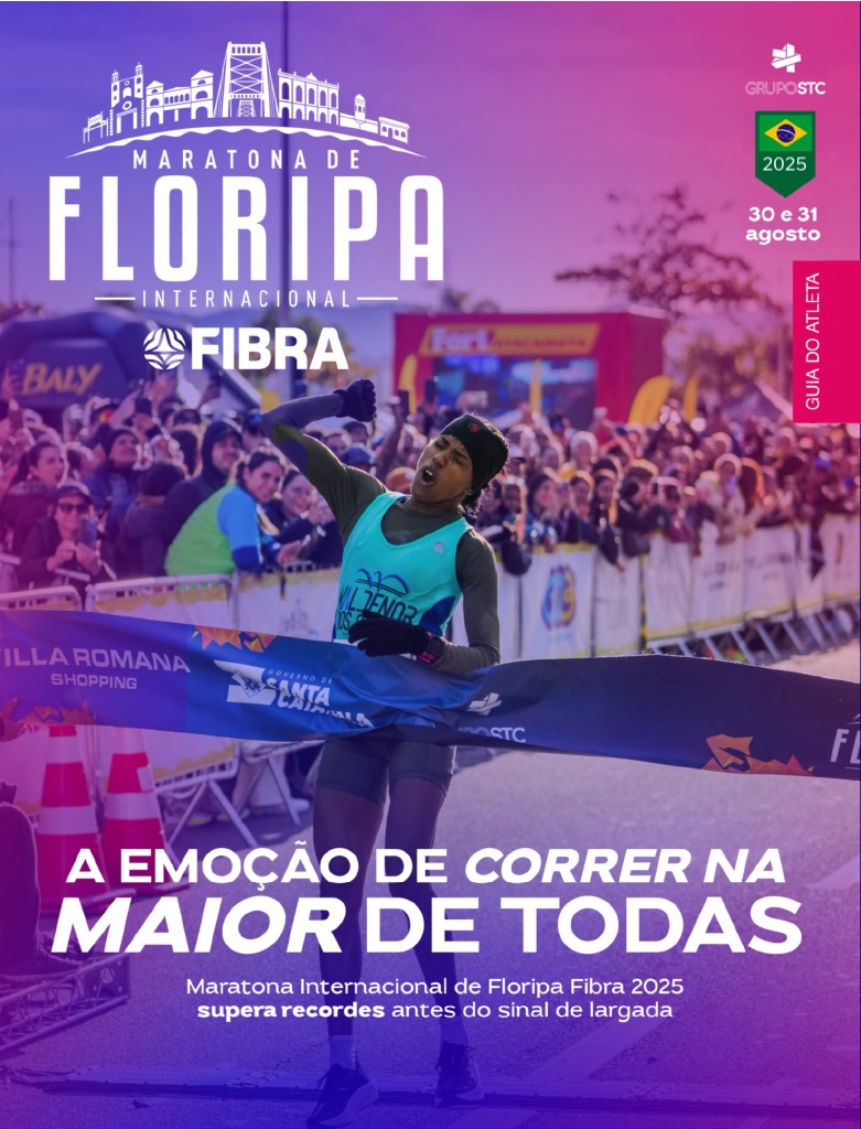 Capa da revista da Maratona Internacional de Floripa 2025